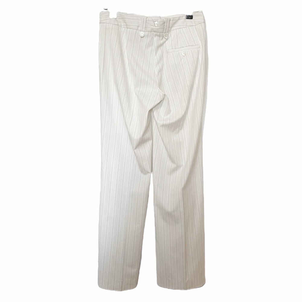 SISLEY WHITE GREY STRIPED STRAIGHT LEG MID RISE FORMAL TROUSER PANTS - S - Picture 3 of 10